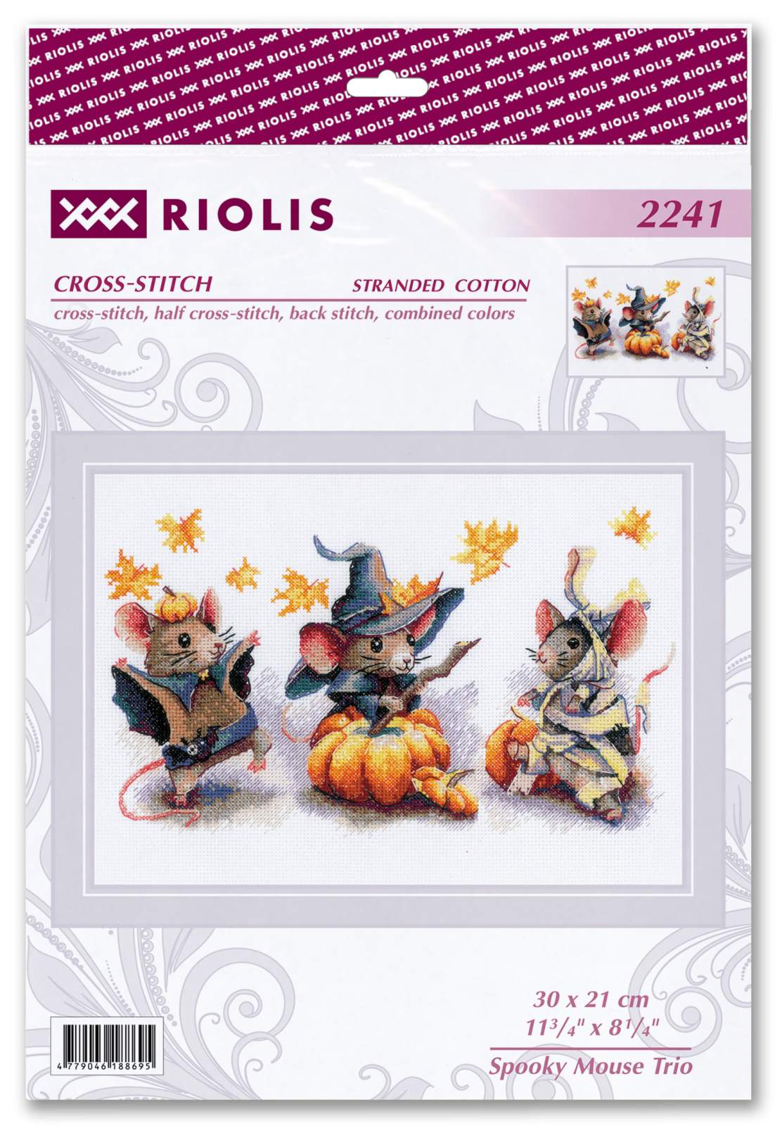 Cross Stitch Kit "Spooky Mouse Trio" Riolis 2241