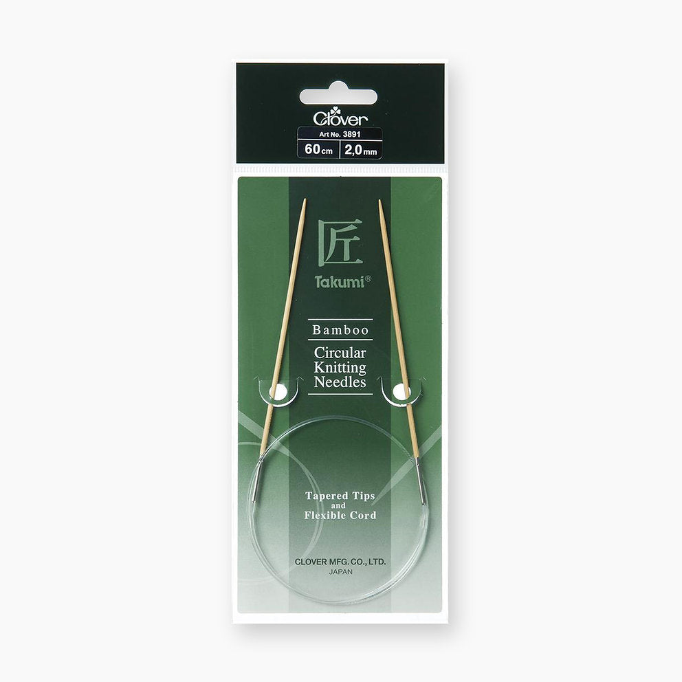 Clover 60cm Bamboo Takumi Circular Knitting Needles