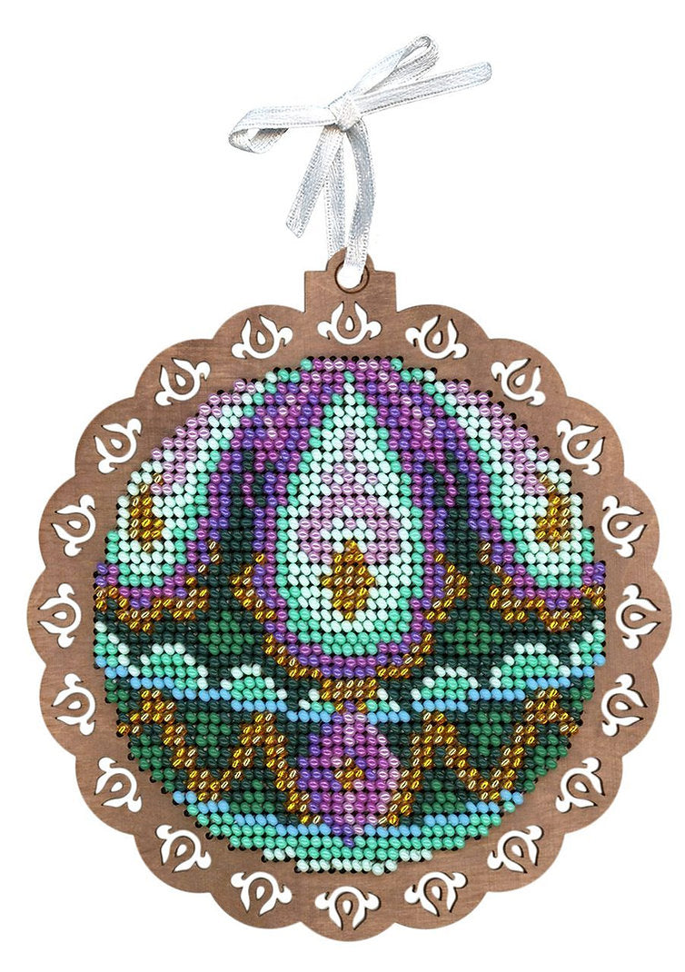 PEACOCK CHARM. Christmas Ornament - SO-087 MP Studia - Bead Kit