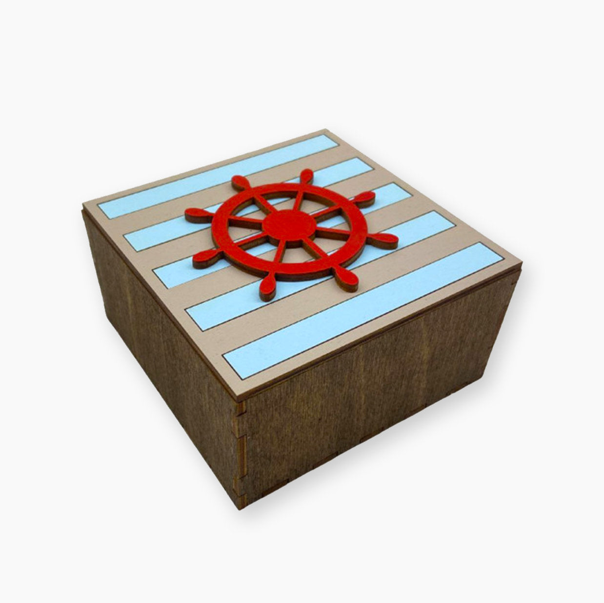 Wooden Organizer Box with Ruffle Design - Wizardi KF057/20
