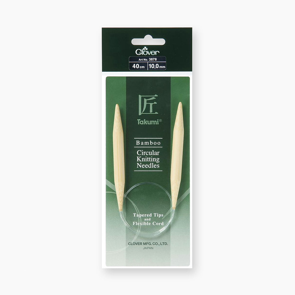 Clover 40cm Bamboo Takumi Circular Knitting Needles