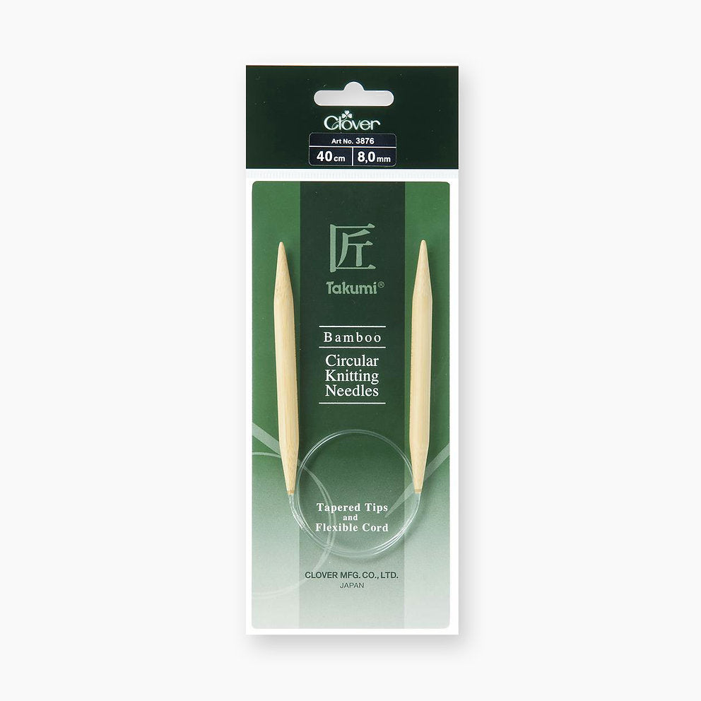 Clover 40cm Bamboo Takumi Circular Knitting Needles