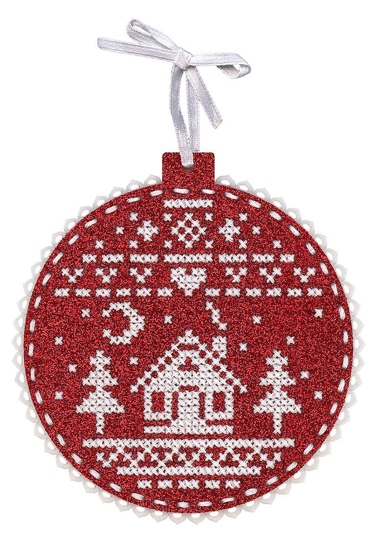 Weihnachtskugel. Haus im Wald – ST-1021 MP Studio – Kreuzstichset