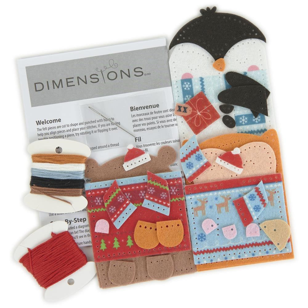 Kit de Adornos de Fieltro 'Abrazos de Navidad' - Dimensions | Crea Tradiciones Únicas