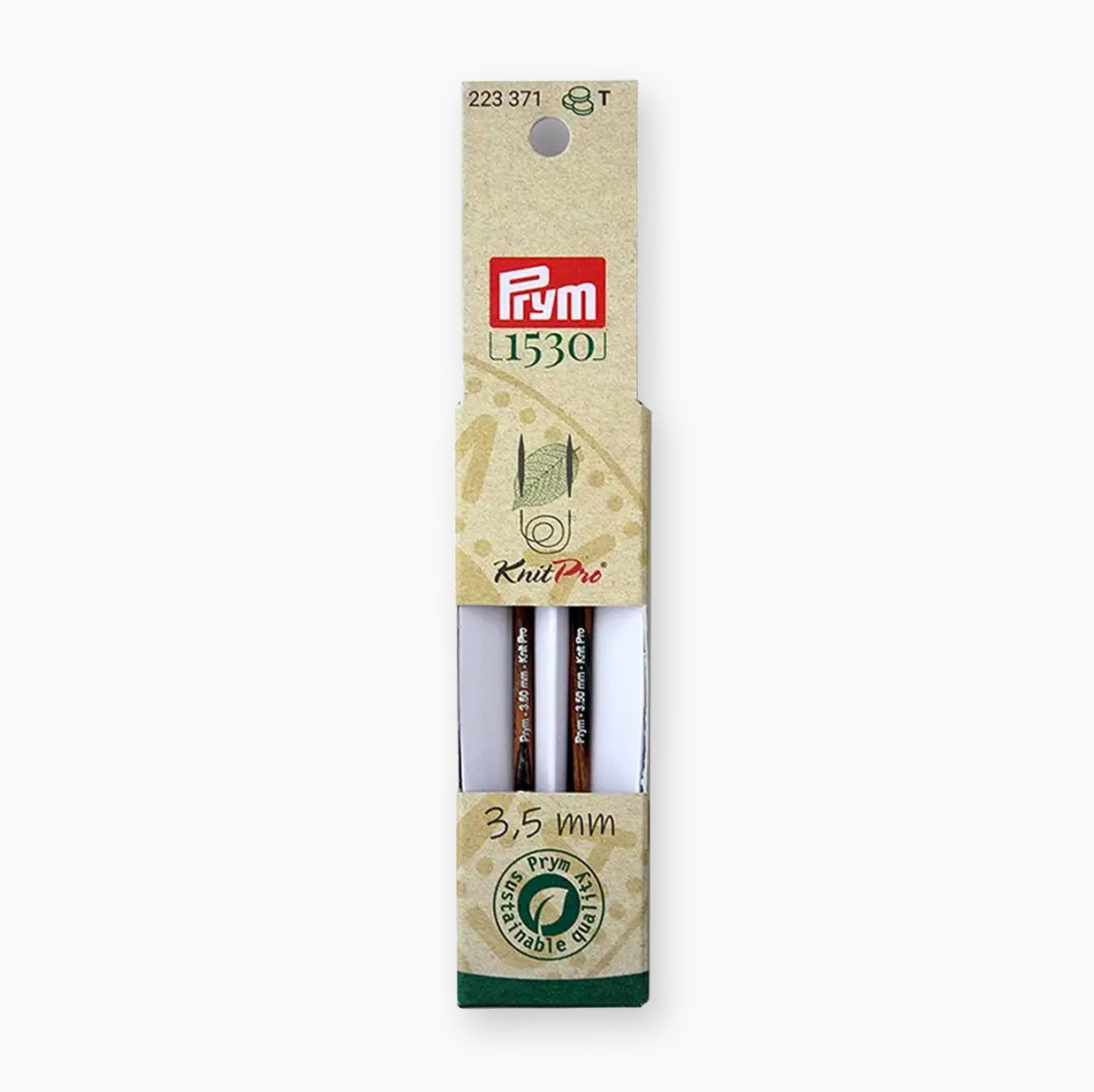 Prym Natural Short Tricot Needles Knitting mit nachhaltiger Verpackung