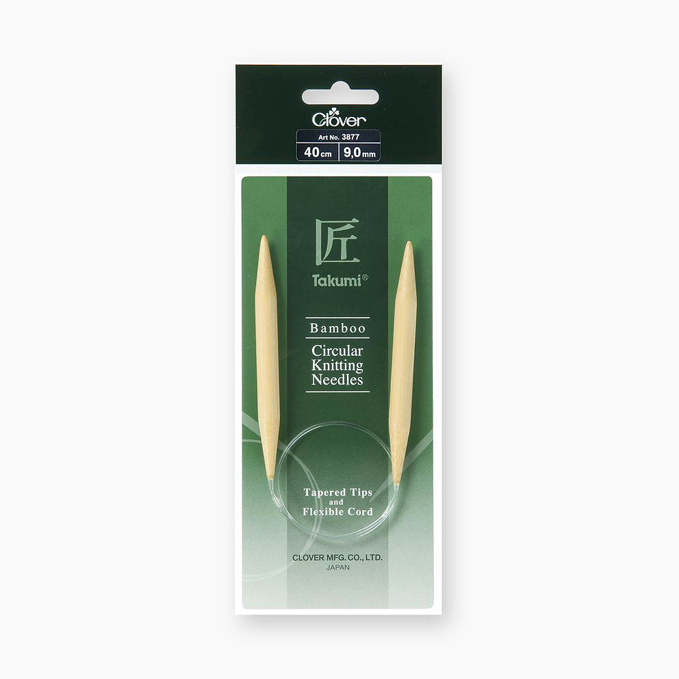 Clover 40cm Bamboo Takumi Circular Knitting Needles