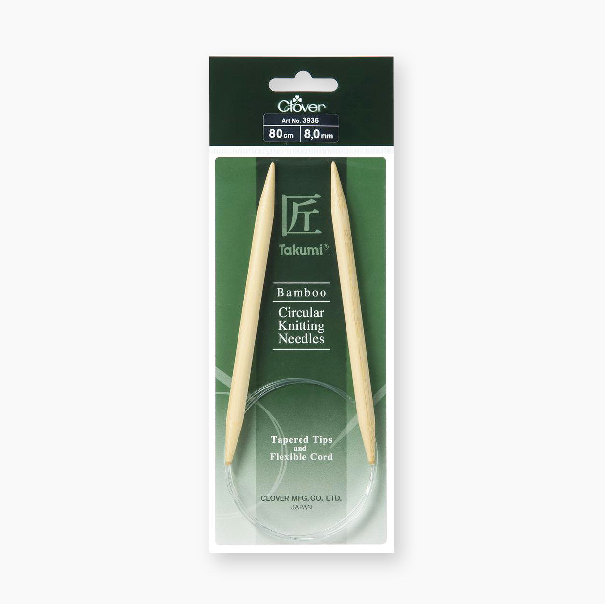 Clover 80cm Bamboo Takumi Circular Knitting Needles