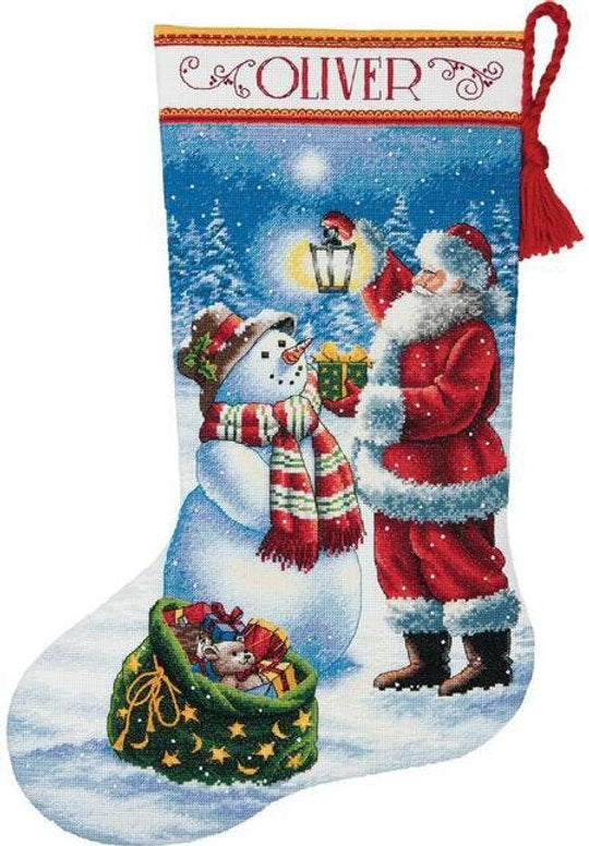 Kit de punto de cruz "Holiday Glow Stocking" 70-08952 Dimensions