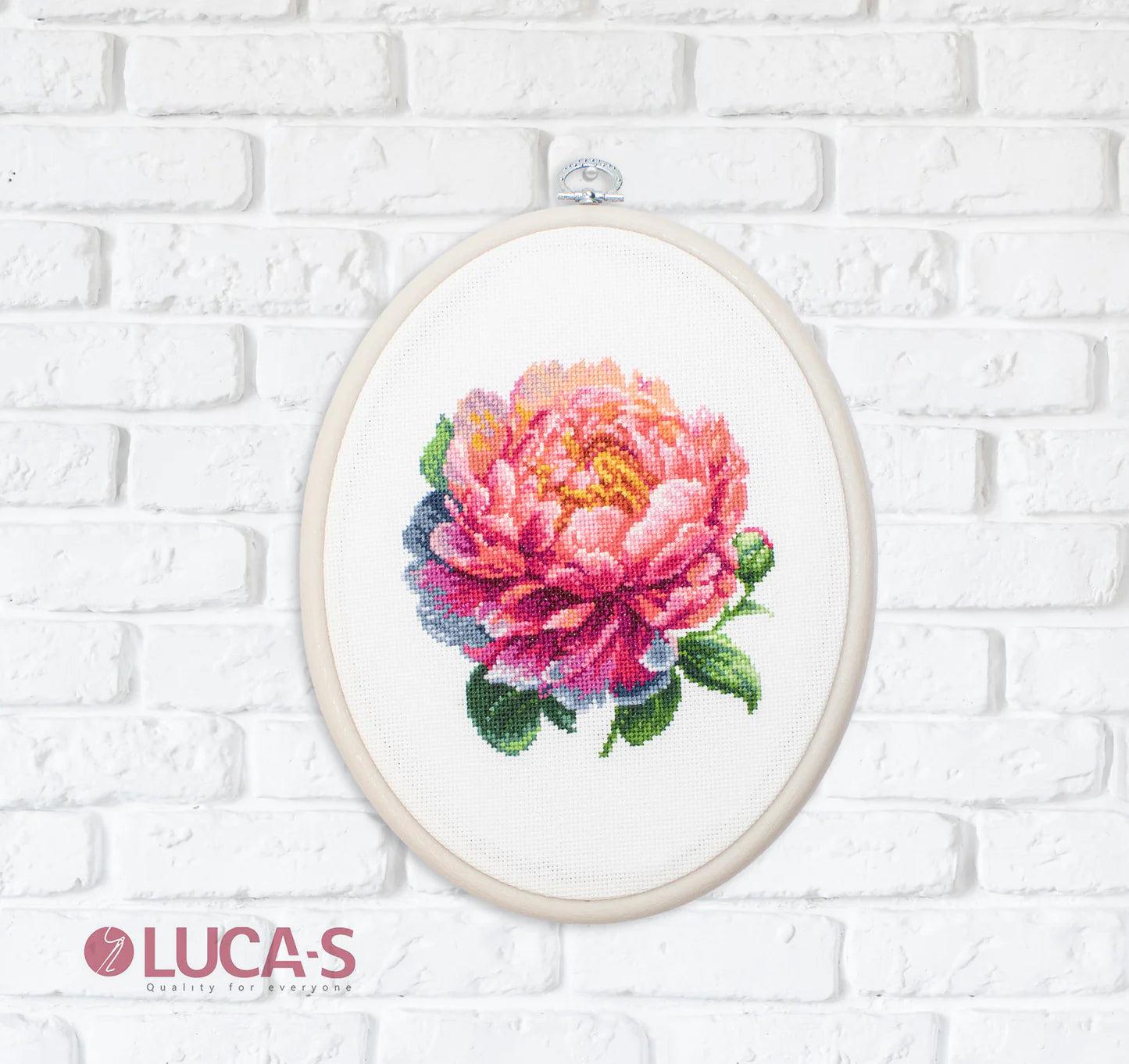 Kit de Punto de Cruz - ’’Coral Charm’’ Peony - BC205 Luca-S