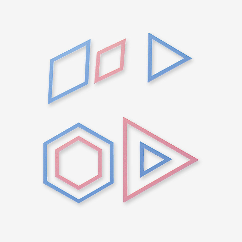 Set de Plantillas Triangulares y Hexagonales Clover 494/T - Facilita el Trazado y Recorte Preciso de Formas Geométricas