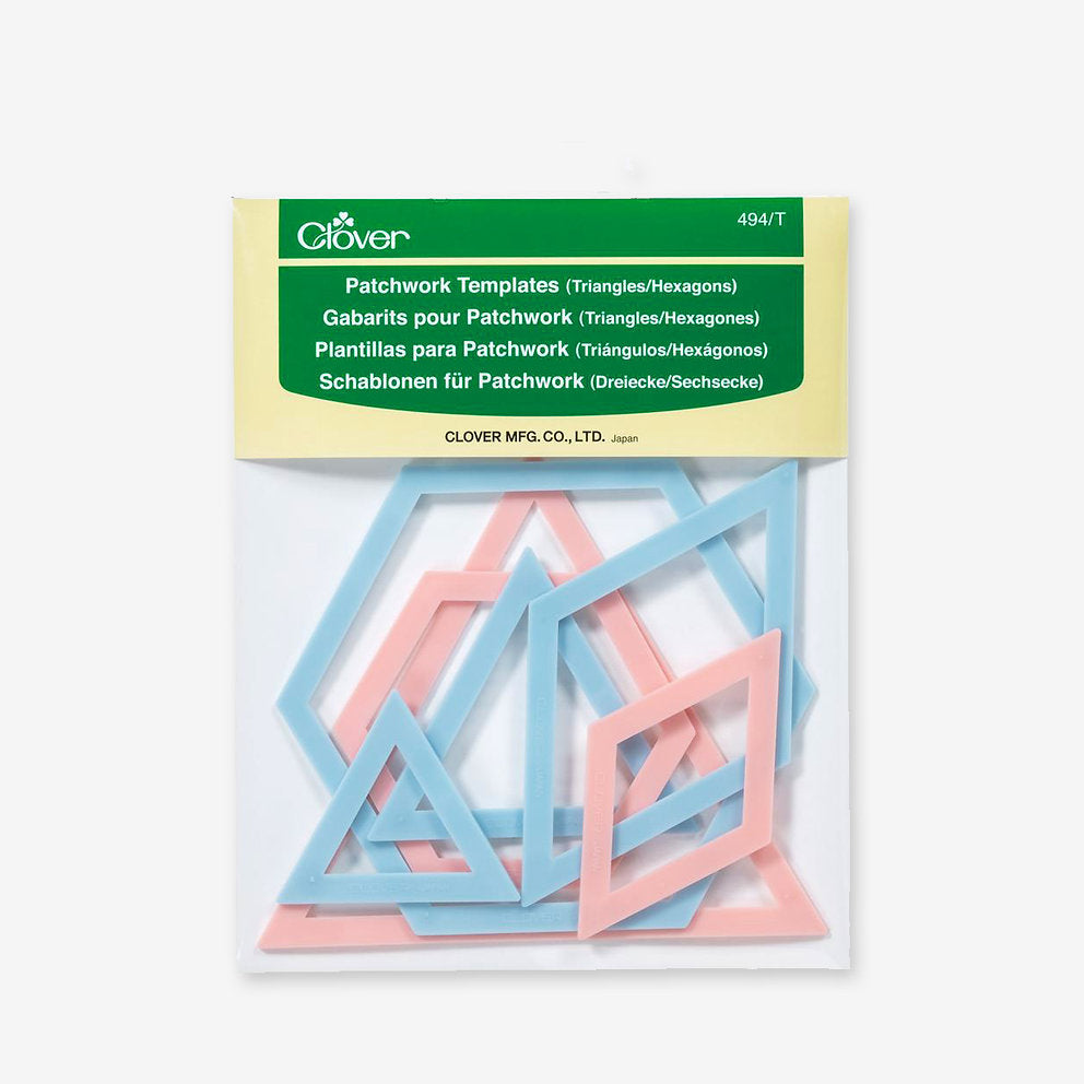 Clover 494/T Triangular and Hexagonal Stencil Set - Makes it Easy to Trace and Precisely Cut Out Geometric Shapes
