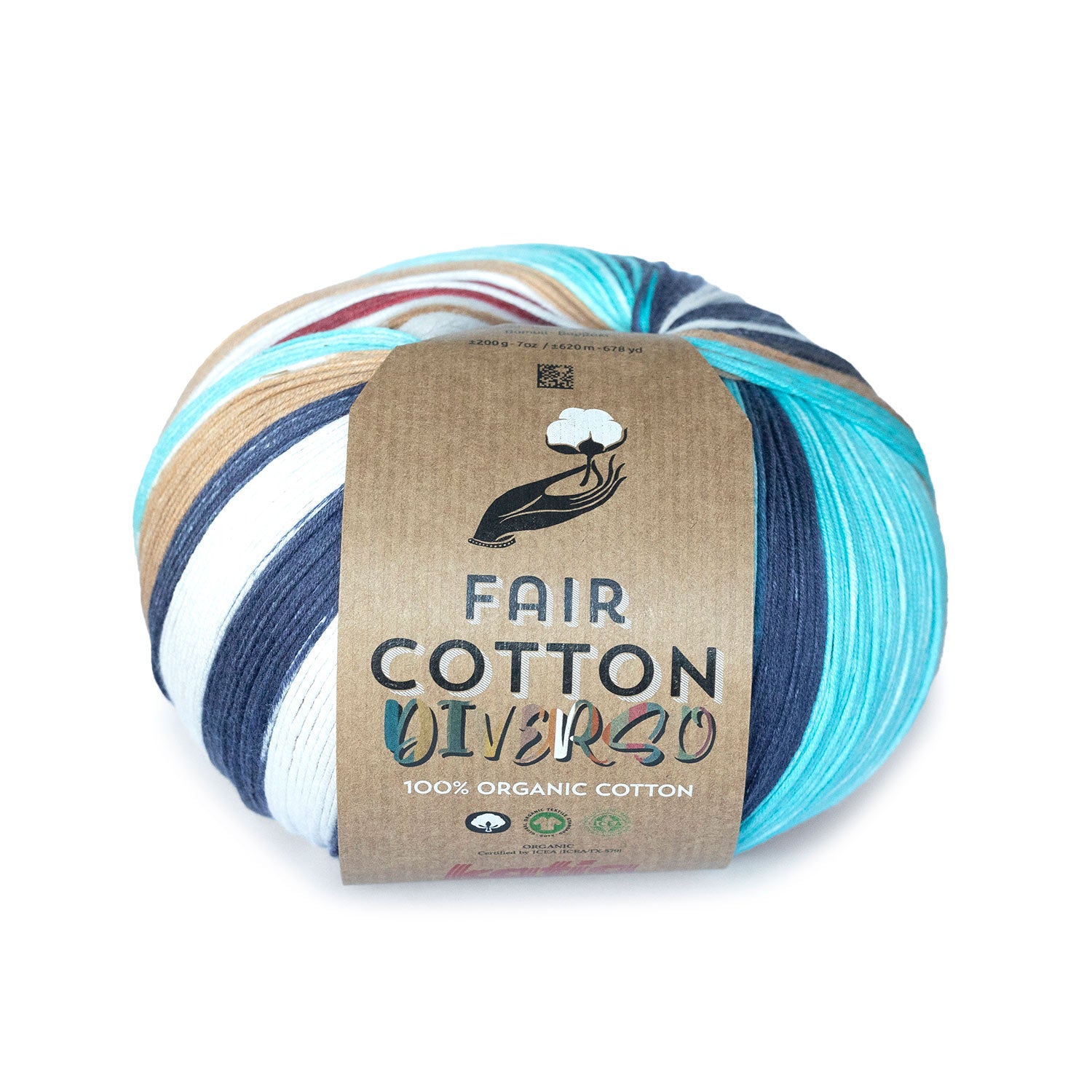 Lana Katia Fair Cotton Diverso - Color Orgánico con Efecto Degradado Único