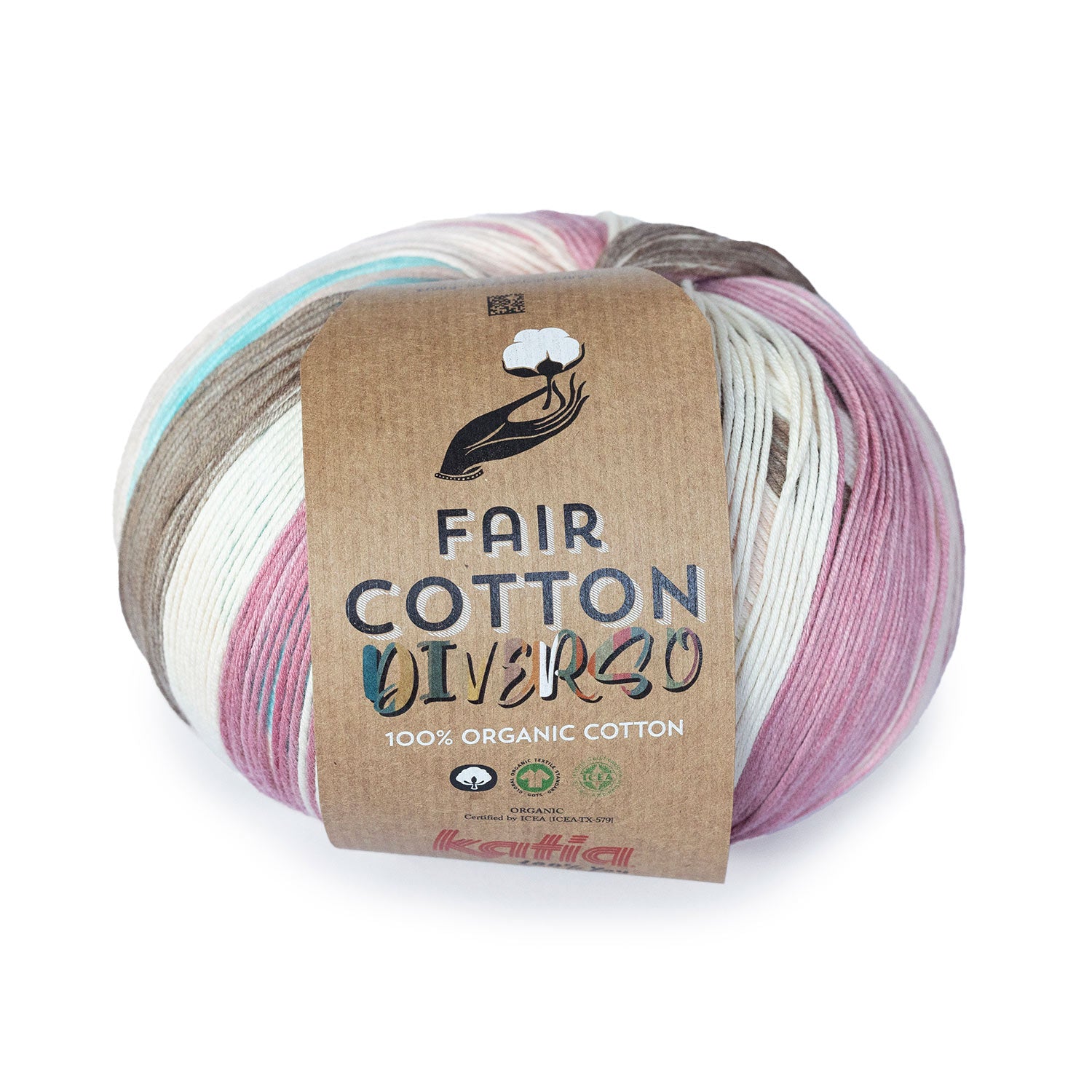 Lana Katia Fair Cotton Diverso - Color Orgánico con Efecto Degradado Único