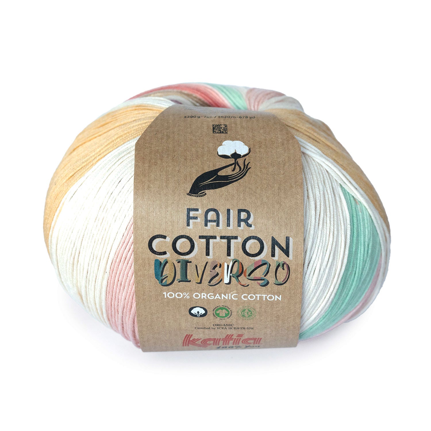 Lana Katia Fair Cotton Diverso - Color Orgánico con Efecto Degradado Único