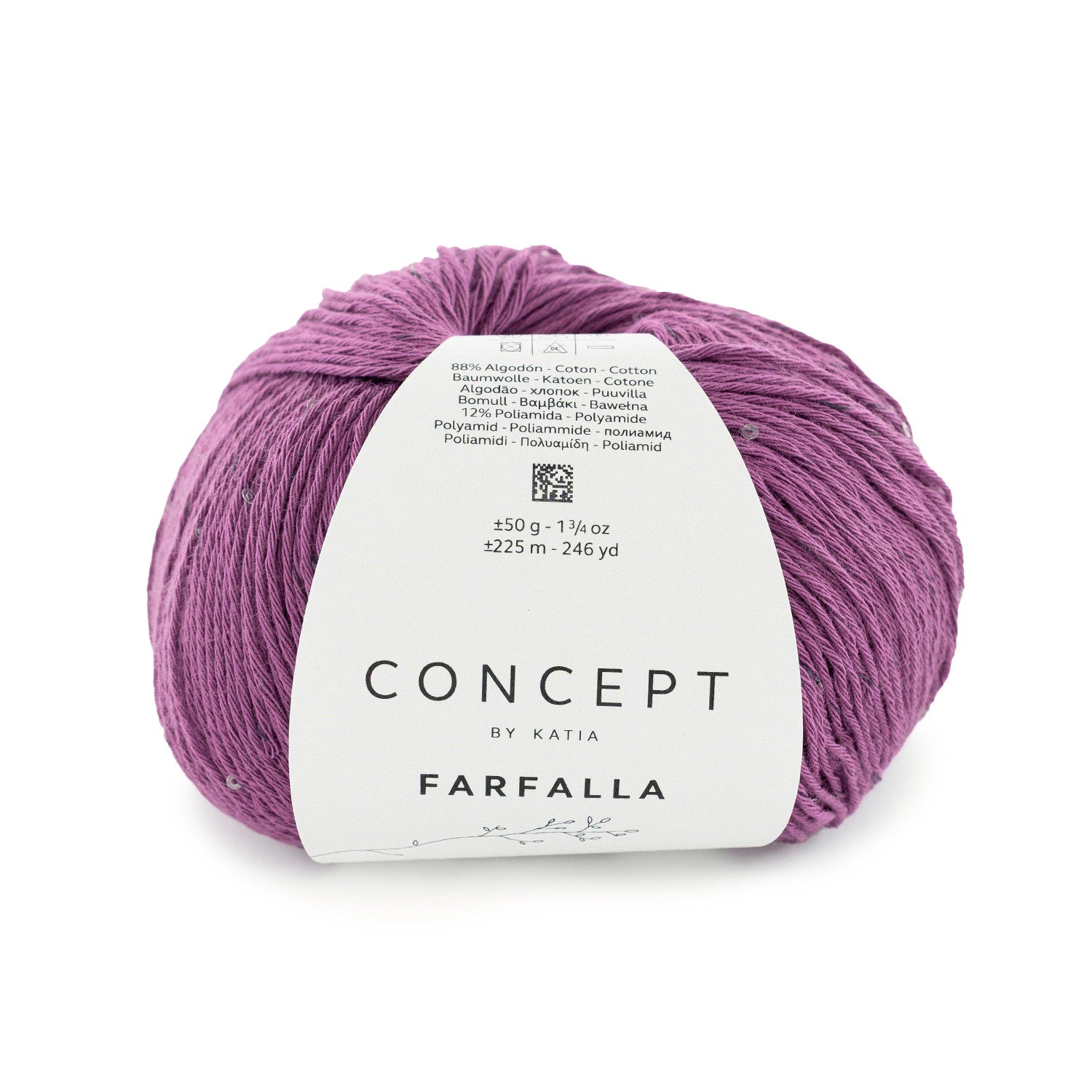 Farfalla von Concept by Katia – Baumwolle mit Mikropailletten, 50 g