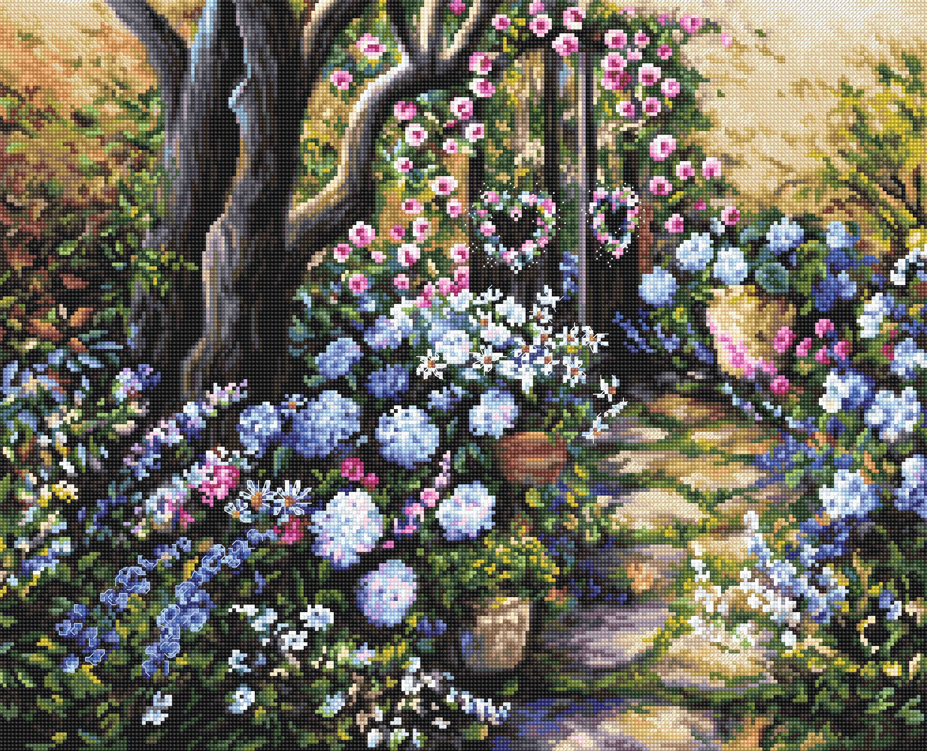 Wonderland Garden Cross Stitch Kit - LETISTITCH LETI 982: A Garden of Wonders to Embroider