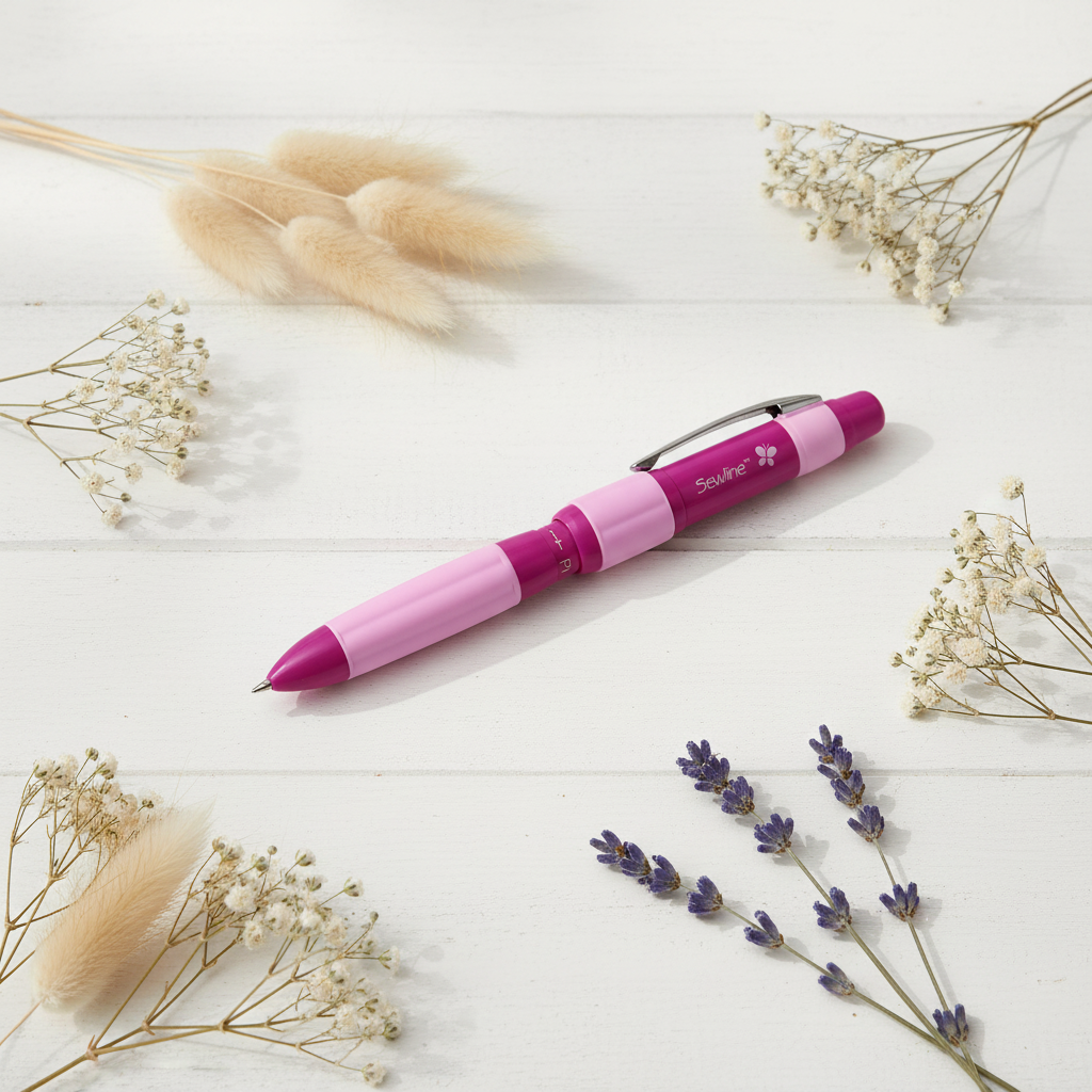 Portaminas para tela Sewline Trio con minas blanca, negra y rosa