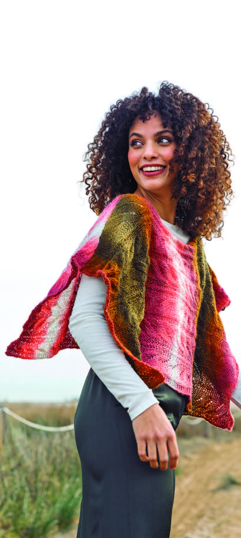 Shawl and poncho pattern with Aphrodite wool by Katia - PDF