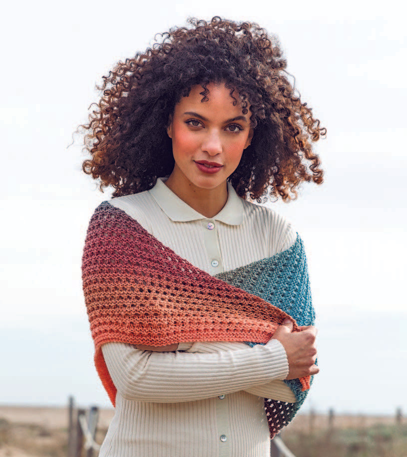 Pattern to knit a shawl with Katia's Maravilla yarn - PDF