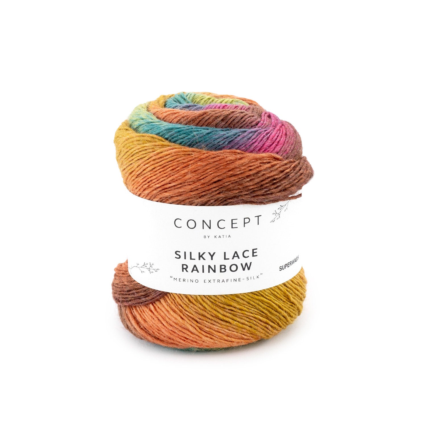 Silky Lace Rainbow - Hilo Fino de Merino y Seda con Degradado Multicolor