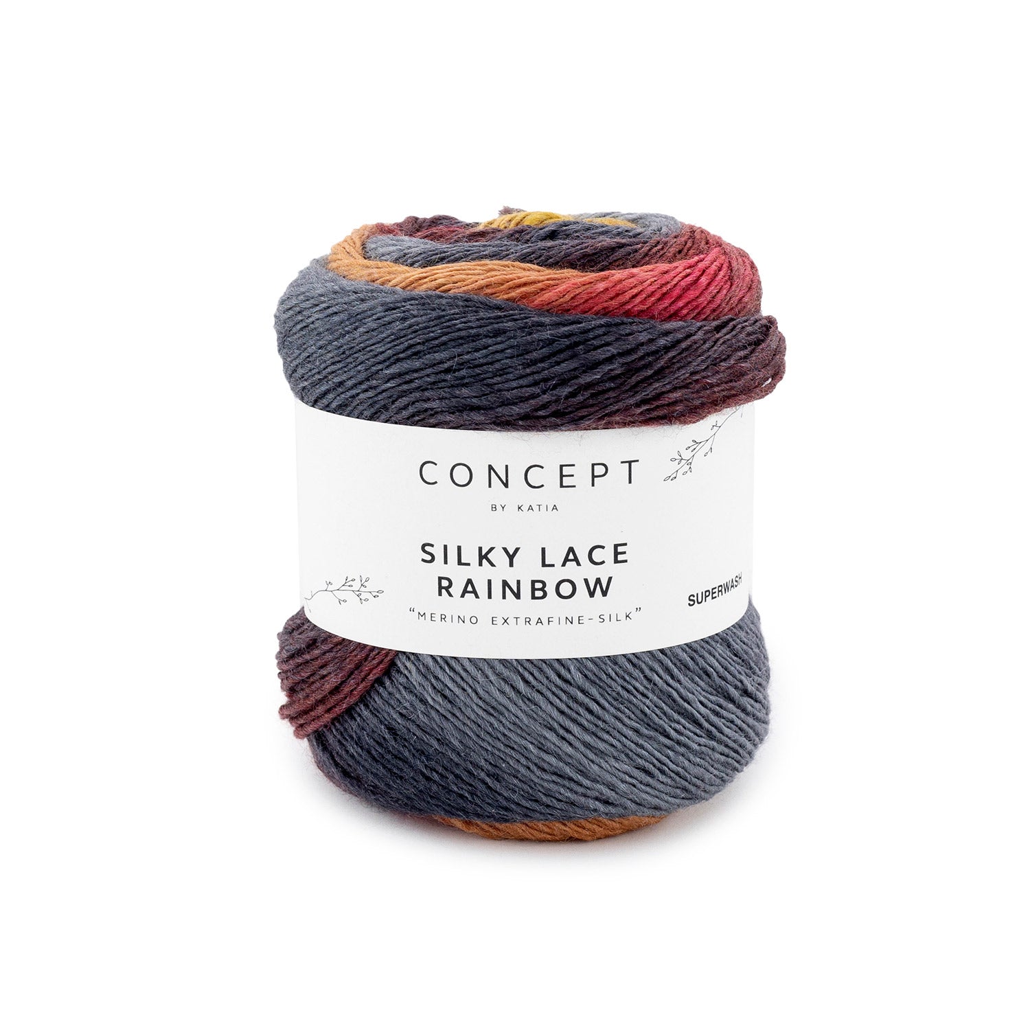 Silky Lace Rainbow - Hilo Fino de Merino y Seda con Degradado Multicolor