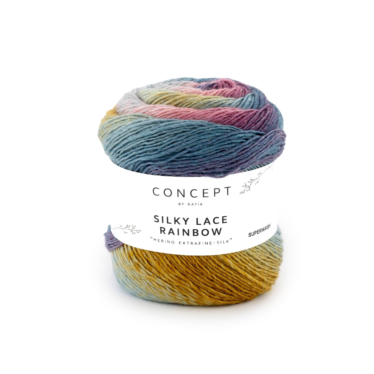 Silky Lace Rainbow - Hilo Fino de Merino y Seda con Degradado Multicolor