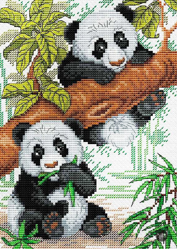 Pandas - SM-050 MP Studia - Cross stitch kit