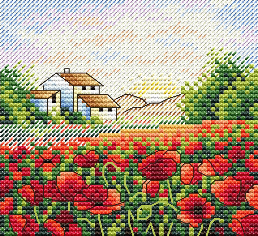 POPPY MORNING - MP Studia - Cross stitch kit SM-432