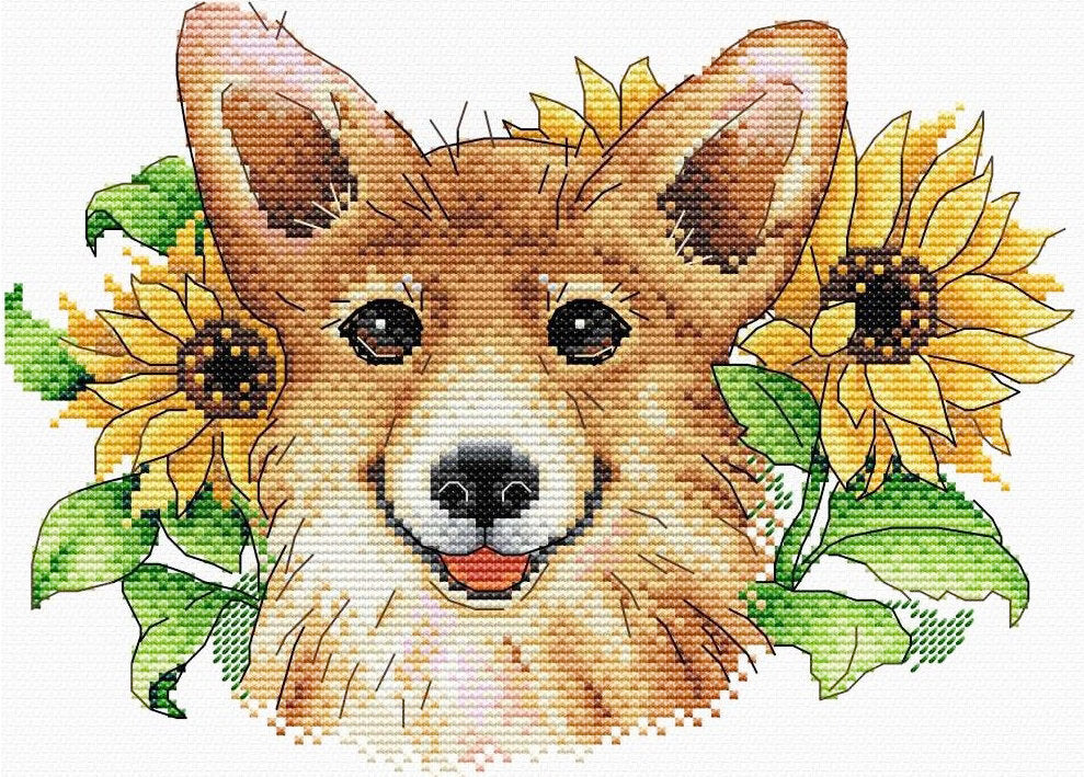 Sunny Corgi - MP Studia SM-503 - Cross Stitch Kit