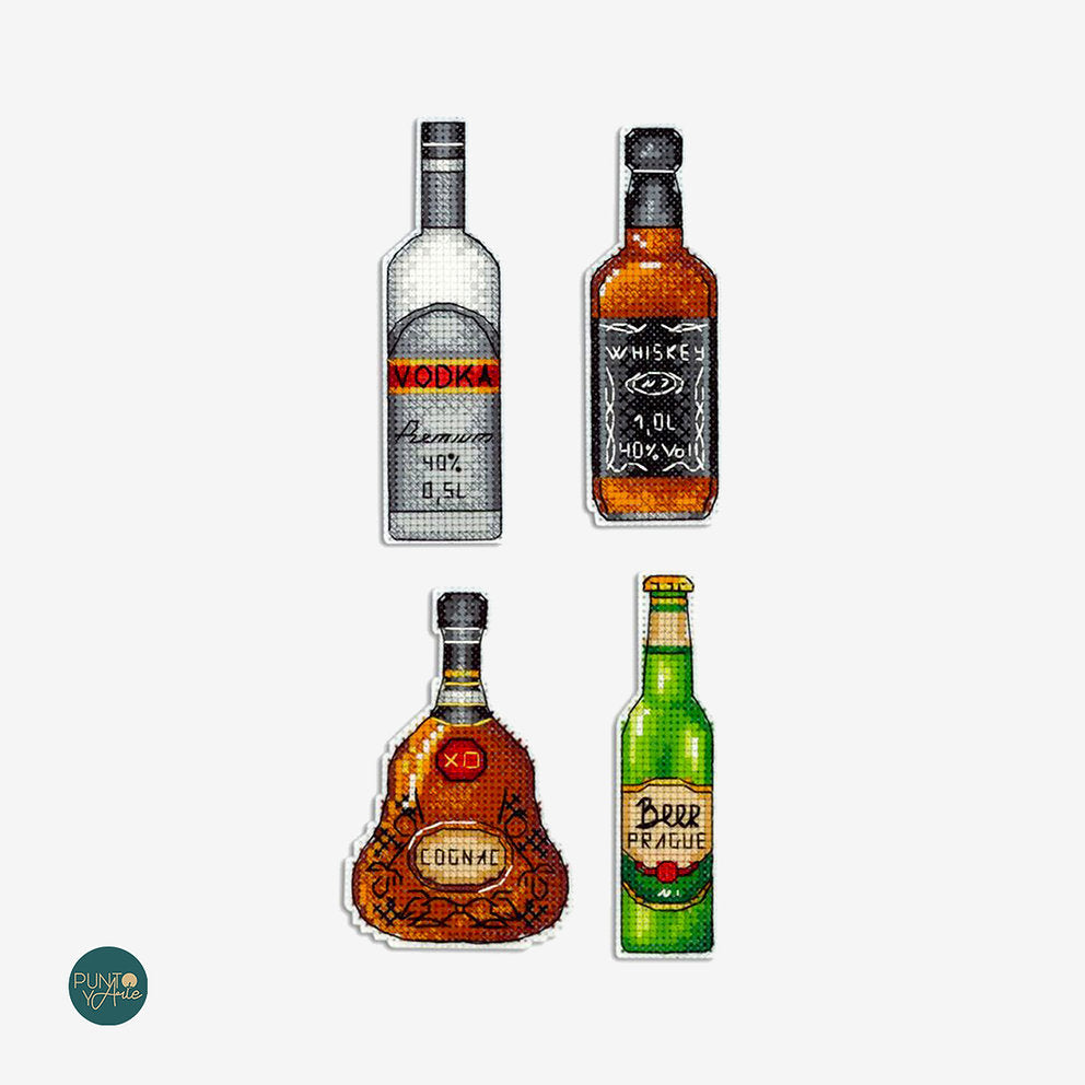 Imanes - Botellas De Licor - SR-315 MP Studia - Kit de punto de cruz