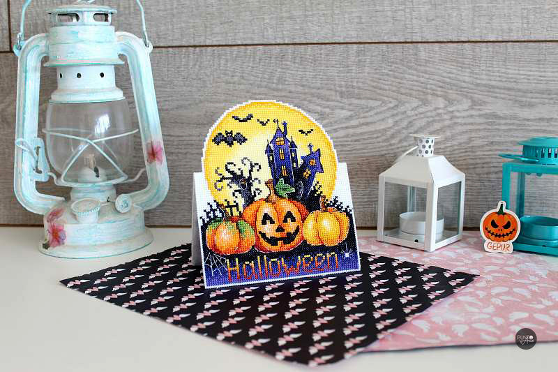 Halloween postcard - MP Studia SR-586 - Cross stitch kit