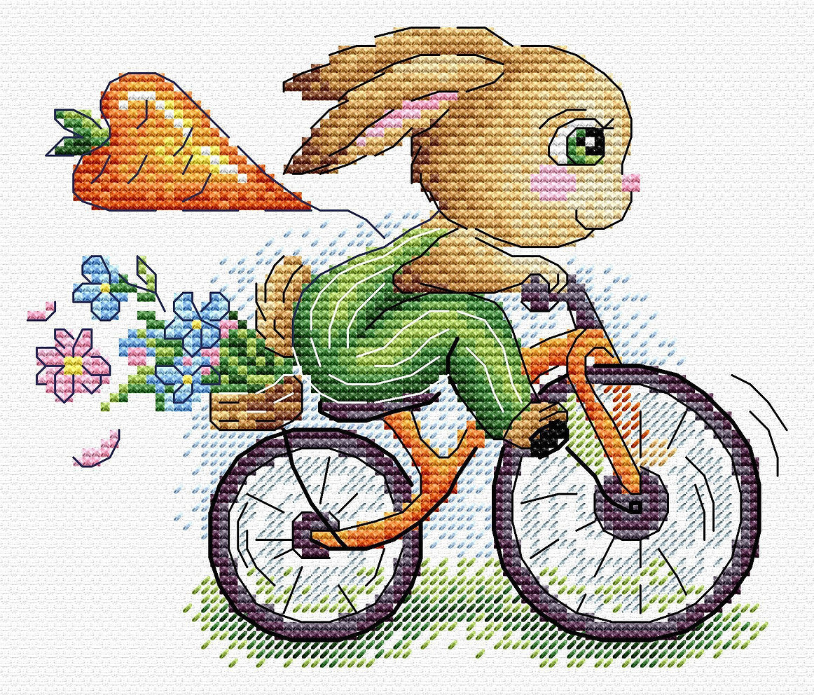 Bunny cyclist - SV-804 MP Studia - Kit de punto de cruz