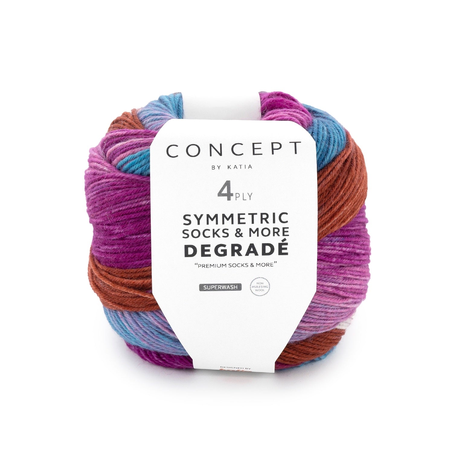 Symmetric Socks & More Degradé de Katia - Lana Fingering con Ciclo de Color Perfecto