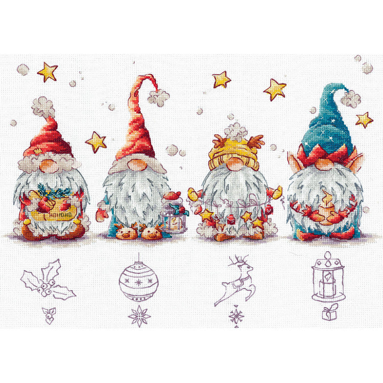 Kit de Punto de Cruz Andriana - "Christmas Gnomes" (SANR-55)