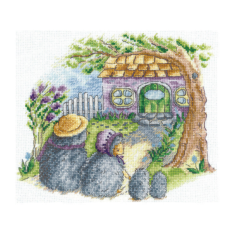 Cross stitch kit "Housewarming. Hedgehogs" SANN-33 Andriana