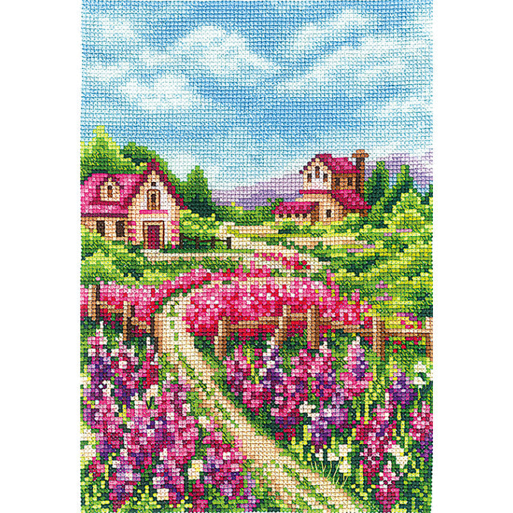 Cross stitch kit "Landscape with lupines" SANP-67 Andriana