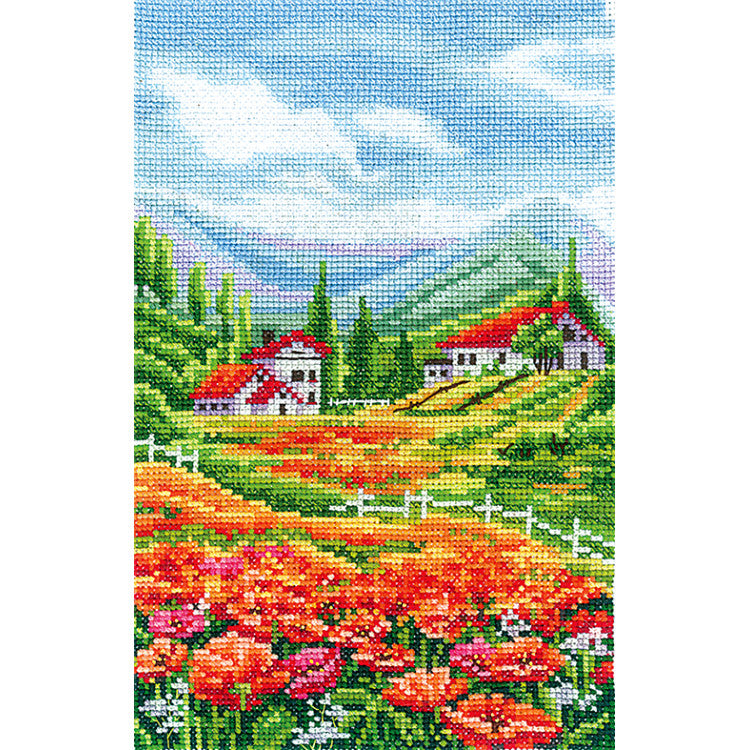 Cross stitch kit "Landscape with poppies" SANP-66 Andriana