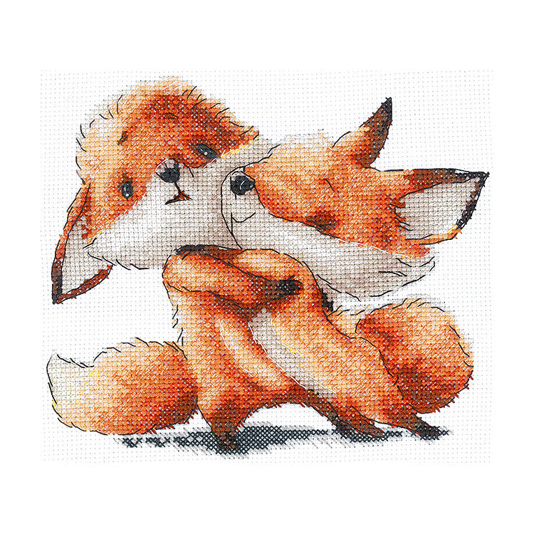 Cross stitch kit "Red foxes" SANR-54 Andriana