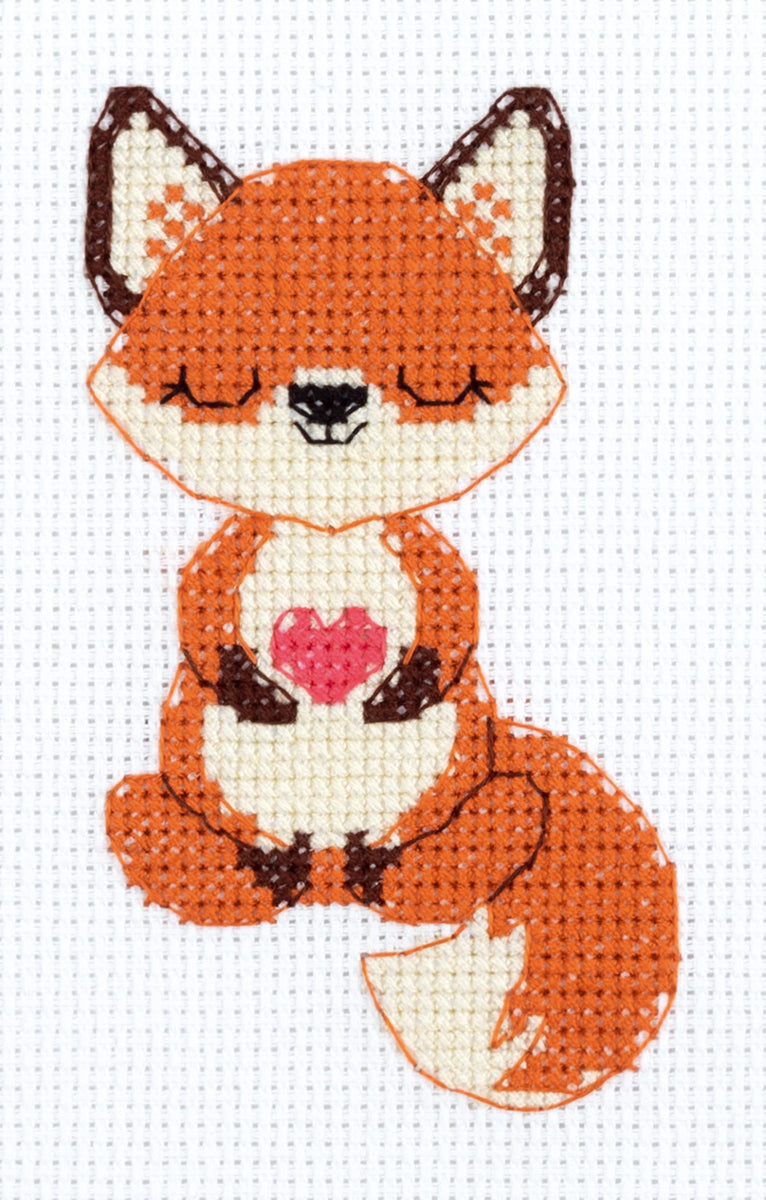Kit de punto de cruz KLART "The fox in love" 12-069