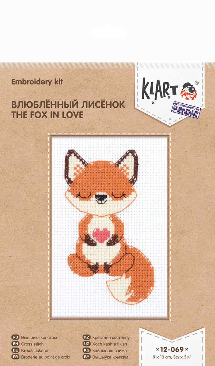 Kit de punto de cruz KLART "The fox in love" 12-069