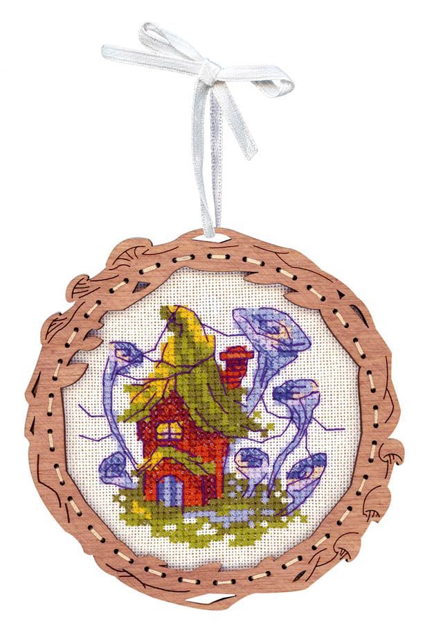 Cross stitch kit with wooden base "Miniature. Swamp House" SO-105