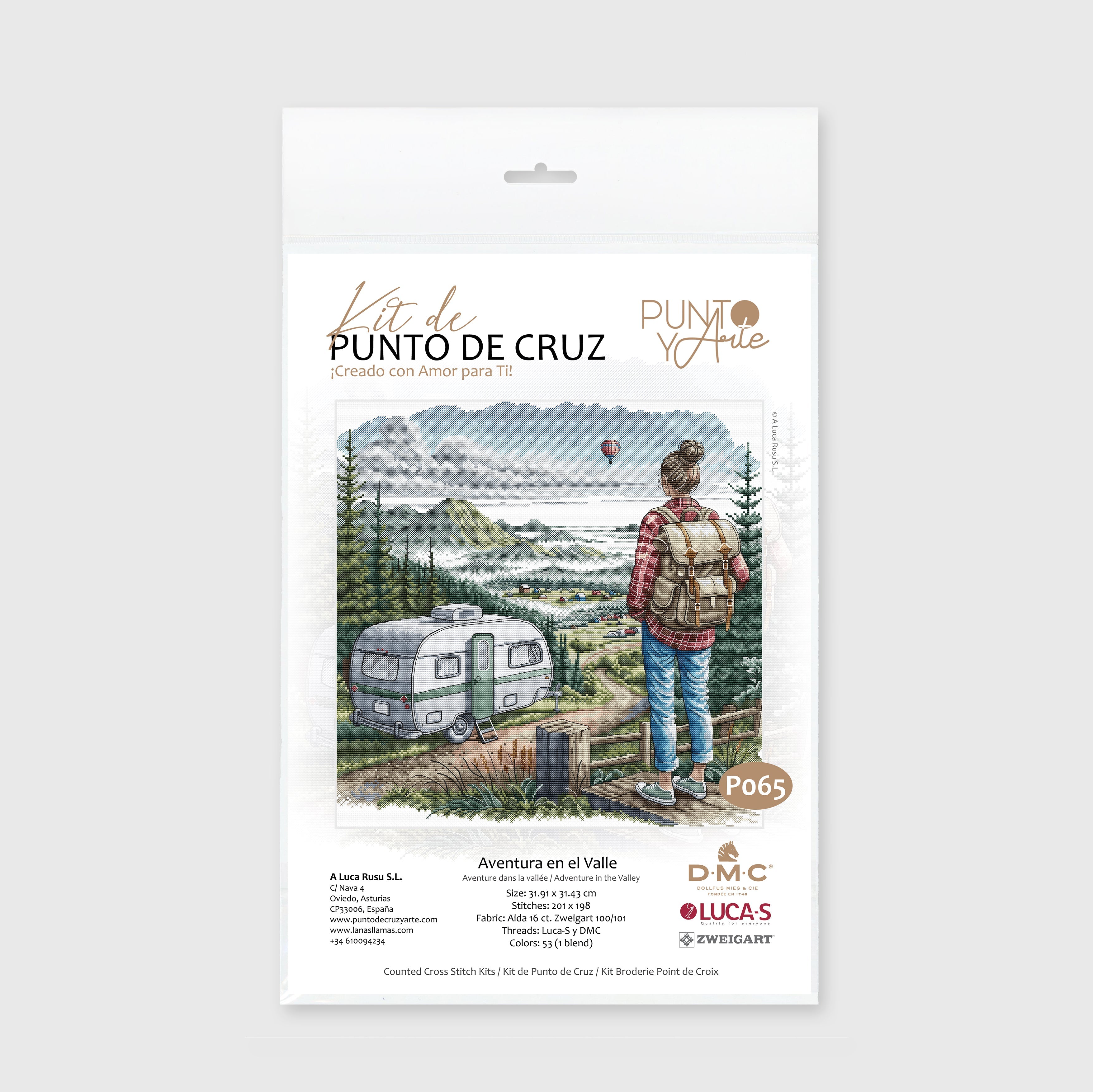 Kit de punto de cruz - Punto y Arte P065 - Aventura en el Valle