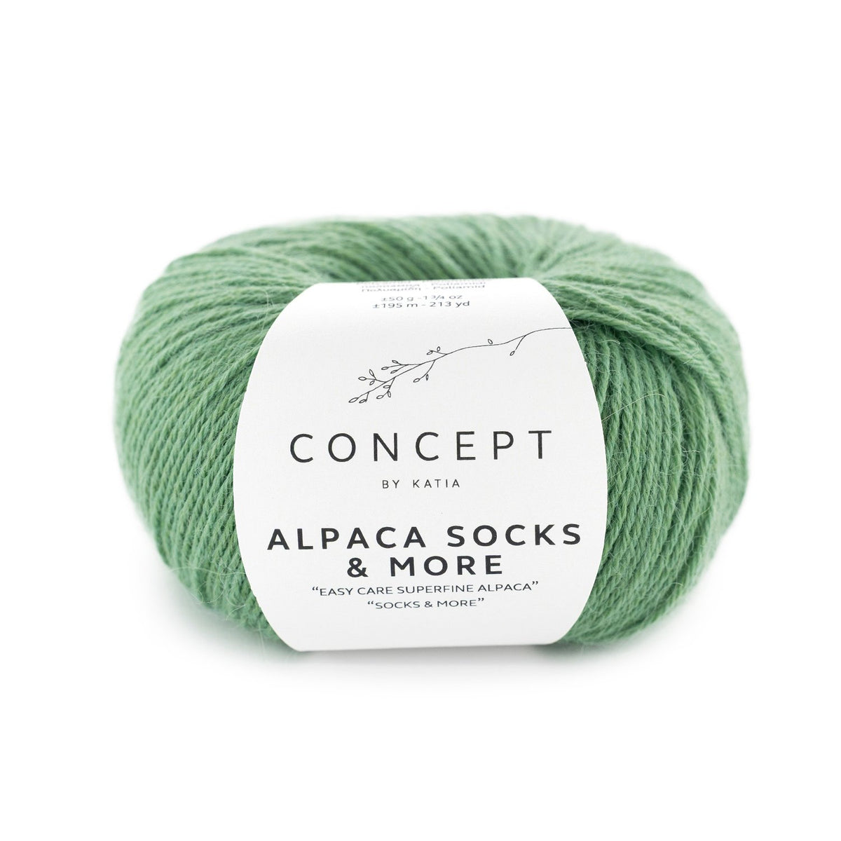 ALPACA SOCKS & MORE de Katia, referencia de color 318 (Verde prado)