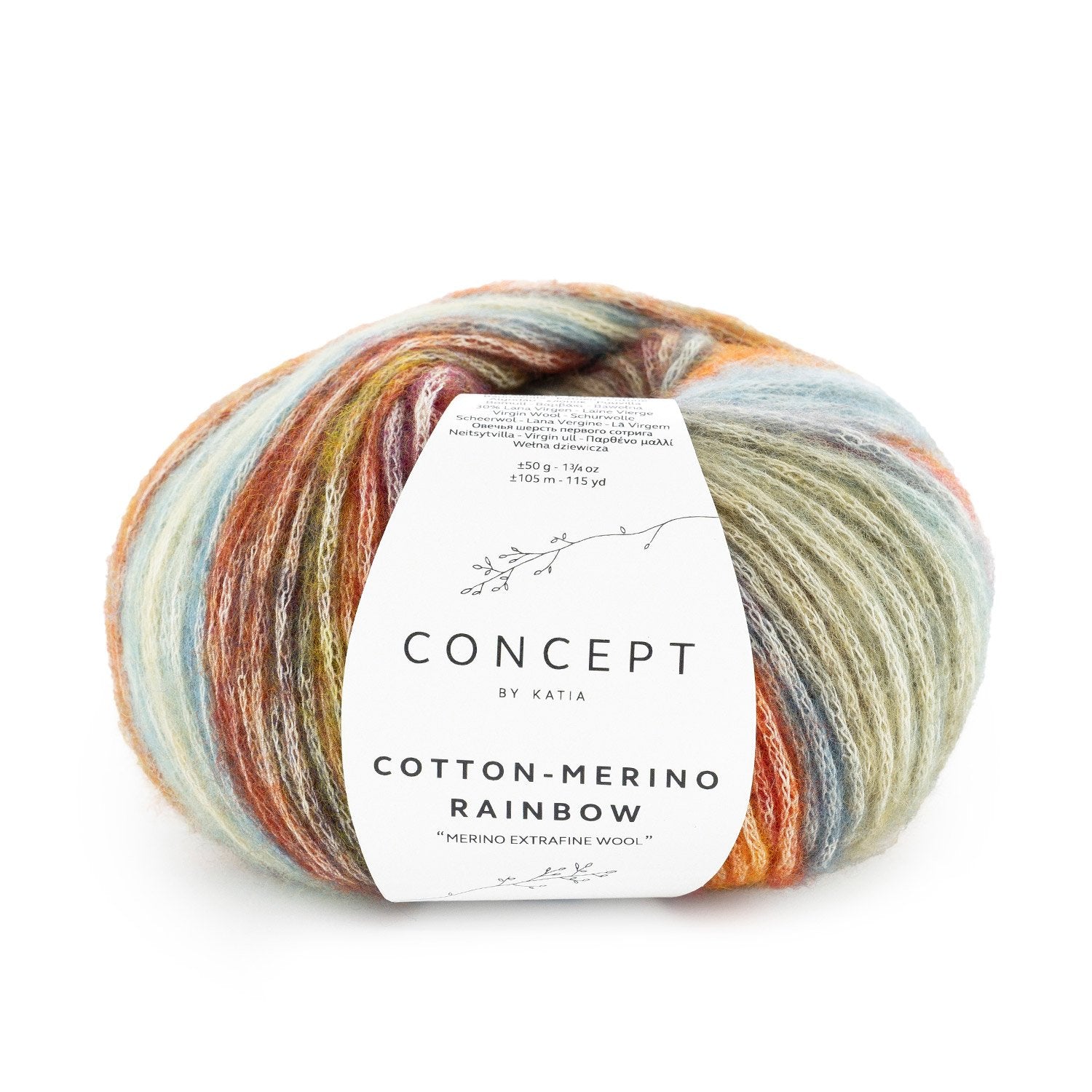 Ovillo Cotton-Merino Rainbow – 70% Algodón 30% Merino Extrafine – 50g