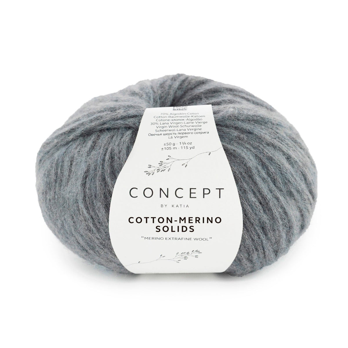 COTTON-MERINO SOLIDS de Katia, referencia de color 69 (Gris medio)
