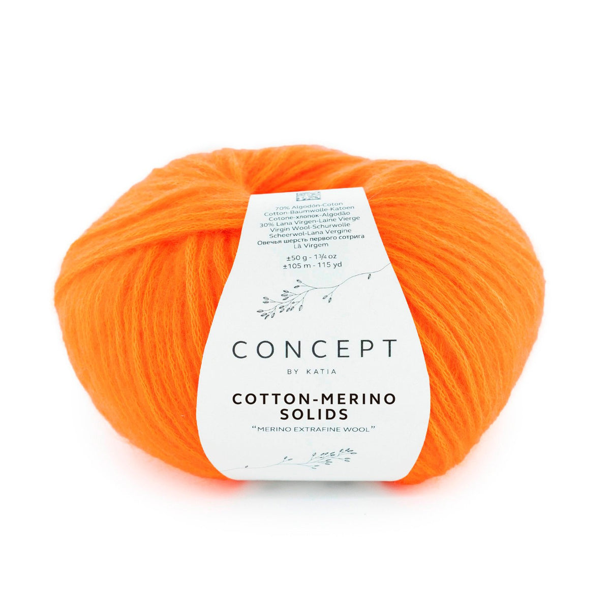 COTTON-MERINO SOLIDS de Katia, referencia de color 63 (Naranja)