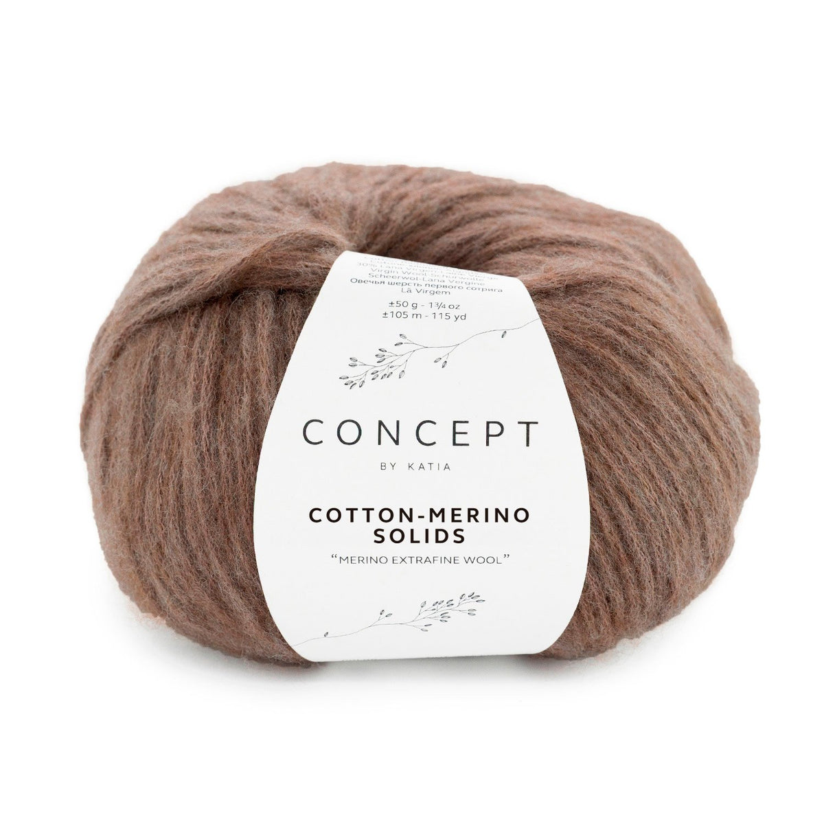COTTON-MERINO SOLIDS de Katia, referencia de color 61 (Visón)