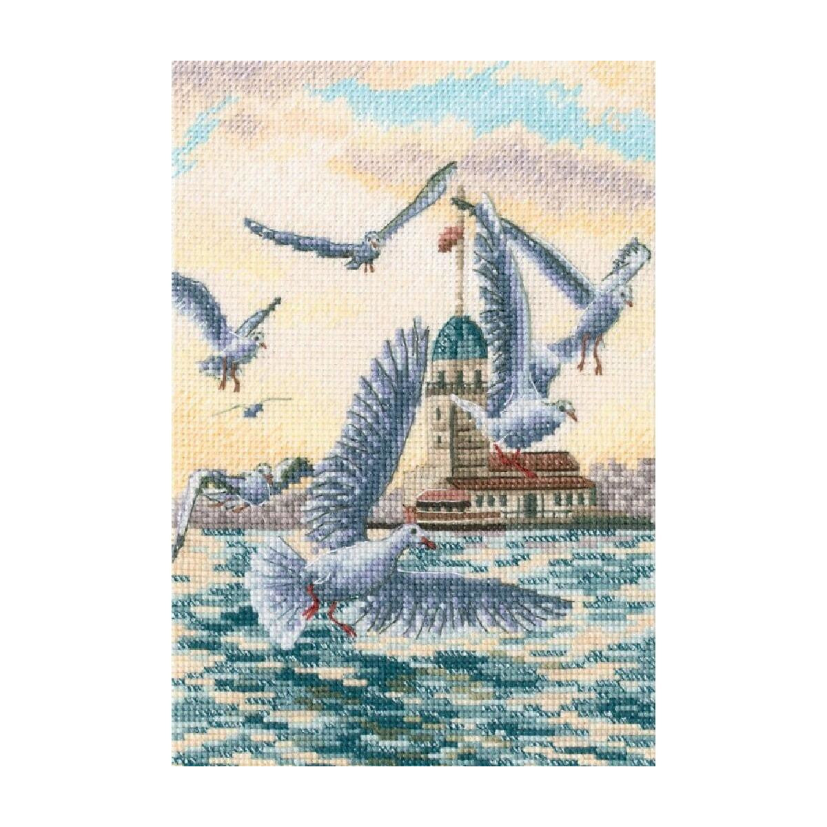 Cross stitch kit. With a taste of salt, wind and sun. Seagulls - M851 RTO