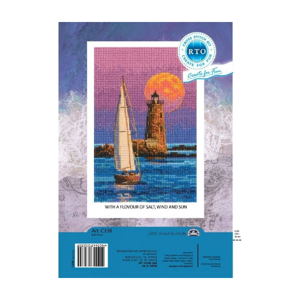 Kit de Punto de Cruz. Con sabor a sal, viento y sol. Faro C338 RTO