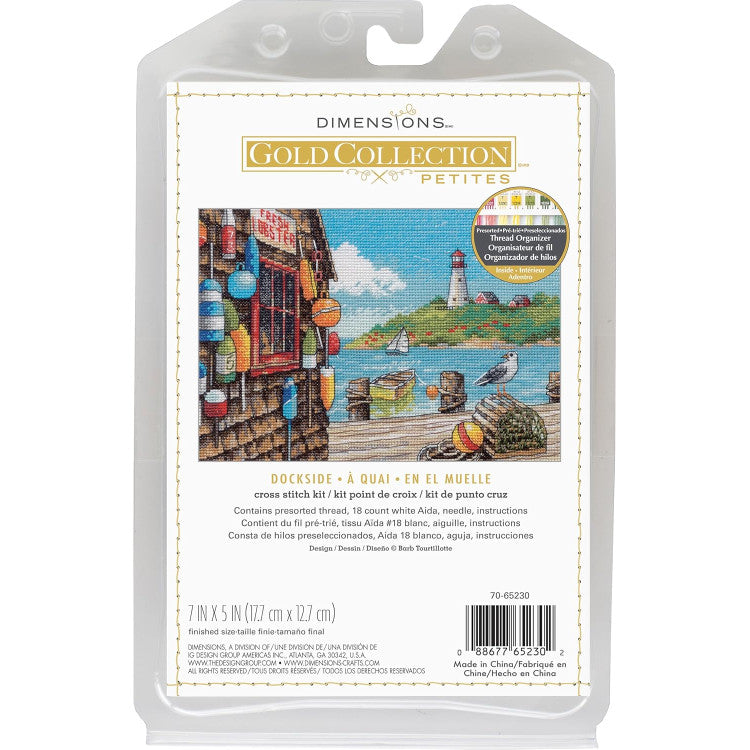 Kit de Punto de Cruz "Dockside" 70-65230 de Dimensions Petite Gold Collection